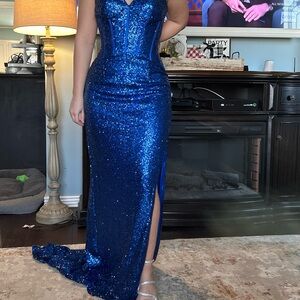 Sherri Hill Royal Blue Sequin Gown